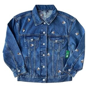 GAP Kids Blue Denim Jacket with Fun Floral Embroidery NWT